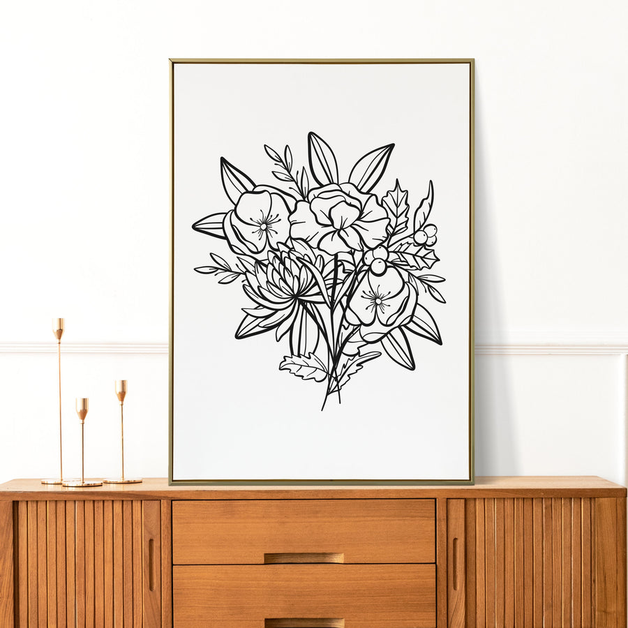 Custom Birth Flower Bouquet Print