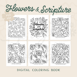 Flowers and Scripture: A Digital Coloring Book