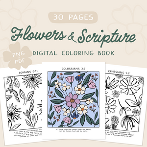 Flowers and Scripture: A Digital Coloring Book