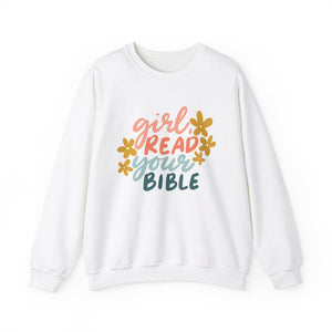 Girl, Read Your Bible Color Crewneck Sweatshirt