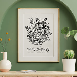 Custom Birth Flower Bouquet Print